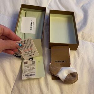 Authentic Burberry baby Socks in White and Brown